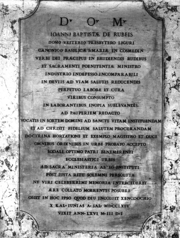 lapide commemorativa - ambito romano (sec. XVIII)